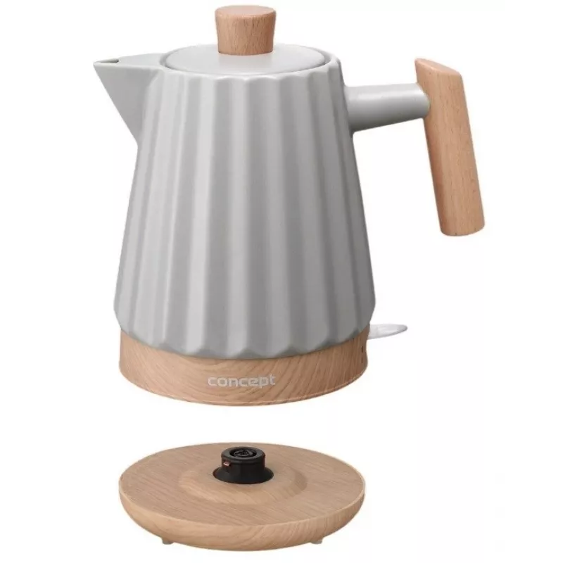 Concept RK0091 Keraminis elektrinis virdulys 1,5 l Šviesiai pilkas