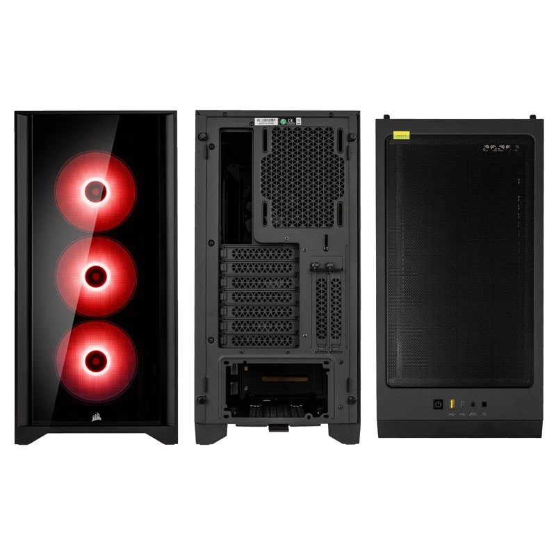 CORSAIR iCUE 4000X RGB grūdinto stiklo vidutinio bokšto korpusas, juodas