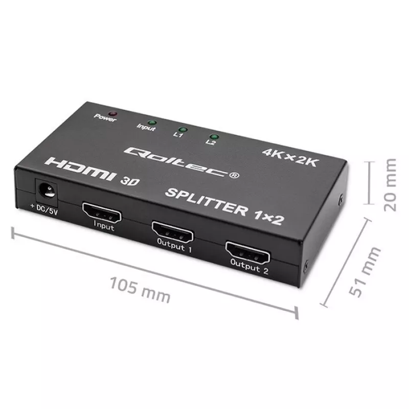 Aktyvus HDMI skirstytuvas 2 x HDMI 4Kx2K, 3,4 Gbps