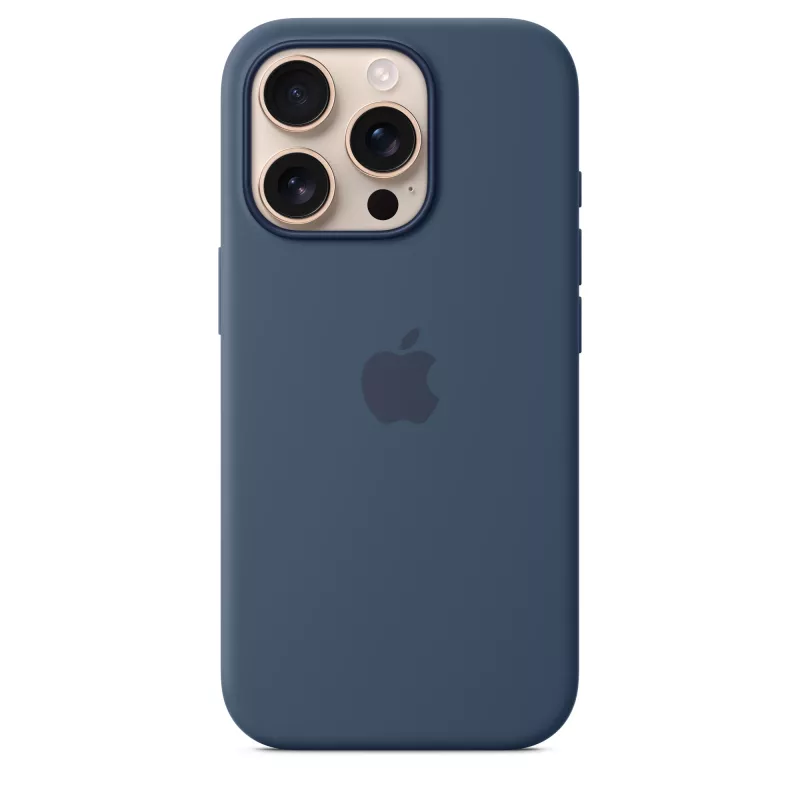 Silikoninis dėklas su MagSafe, skirtas iPhone 16 Pro – Džinsinis