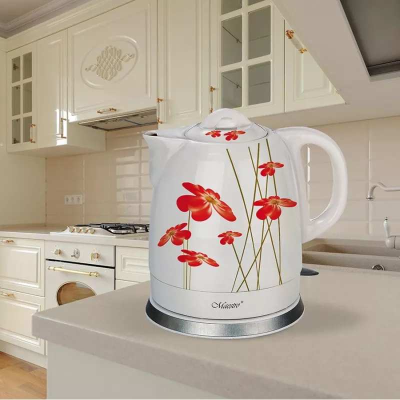 Feel-Maestro MR-066-RED FLOWERS elektrinis virdulys 1,5 l 1200 W raudonas, baltas