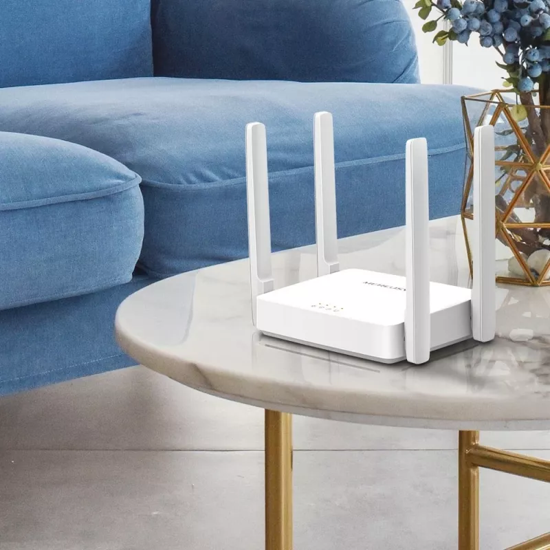 Stalinis maršrutizatorius MERCUSYS AC10 dviejų dažnių 2,4/5 GHz Wi‑Fi 5, 4 išorinės antenos, 1x Fast Ethernet (WAN/LAN)