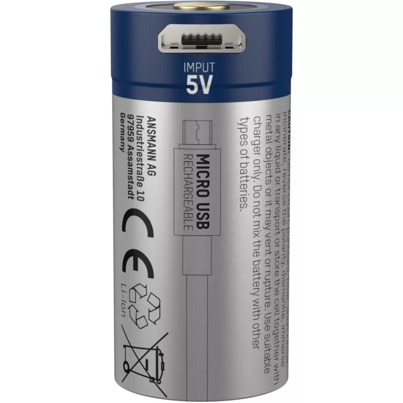 Ansmann 16340 Li-ion įkraunama baterija 850 mAh 3,6 V Micro USB įvestis 1300-0015