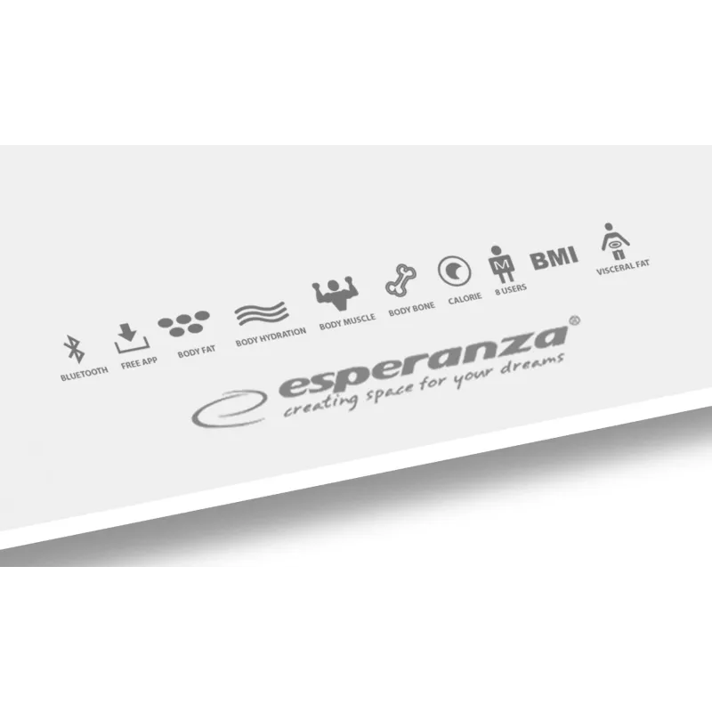 Esperanza EBS016W asmeninės svarstyklės, kvadratinės, baltos, elektroninės