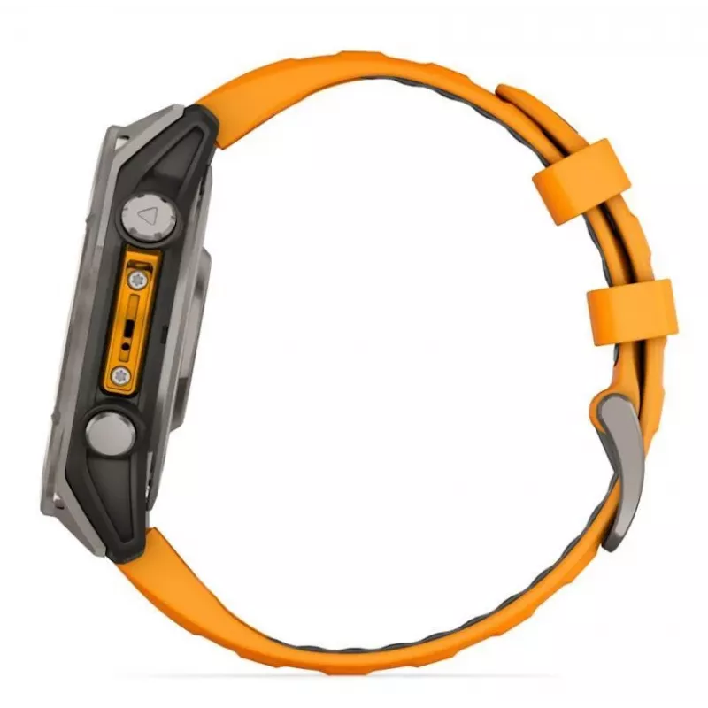 Garmin Fenix 8 3,56 cm (1,4) AMOLED 51 mm Skaitmeninis 454 x 454 pikseliai Liečiamas ekranas Titanas Wi-Fi GPS (palydovas)