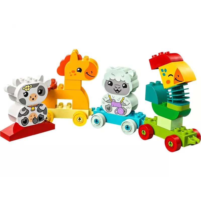 Konstruktorius LEGO DUPLO Gyvūnų traukinys 10412 — 19 dalių, nuo 1,5 metų, 170×60×430 mm