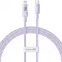 USB-C į Lightning greito įkrovimo laidas Baseus Gem 1 m 20 W violetinis, nailono apvalkalas, 7 kontaktų Lightning