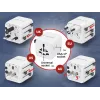Universalus kelioninis maitinimo adapteris GEMBIRD TPA-INT-01-W — įvestis 100–250V, Type G kištukas, kompaktiški matmenys 84×56×85 mm