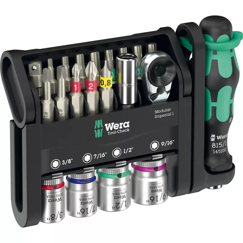 Wera Tool-Check Modular Imperial mini reketės, galvučių ir antgalių rinkinys, 21 vnt. (05049001001)