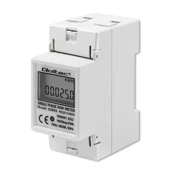 Vienfazis energijos suvartojimo skaitiklis QOLTEC 50899 230 V 50 Hz, 5(60)A, 1.0 klasė, LCD