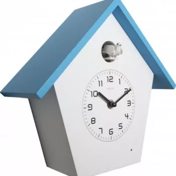 NeXtime klok 3108bl Birdy, 24.5x25.5x9.8 cm, sieninis, mėlynas/baltas