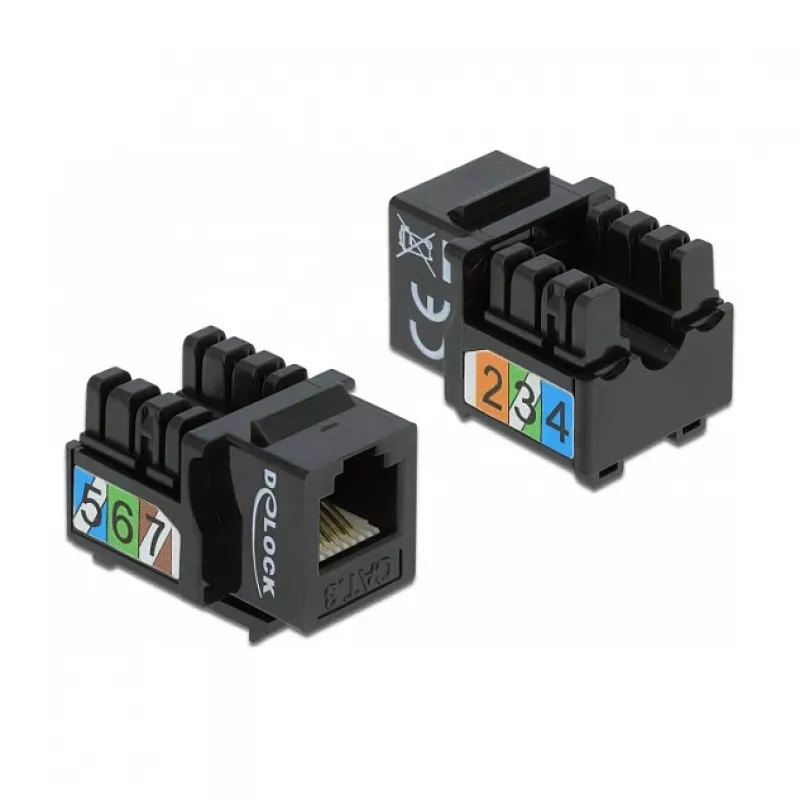 Keystone Module DeLOCK 86468 plokščias Juoda RJ-12