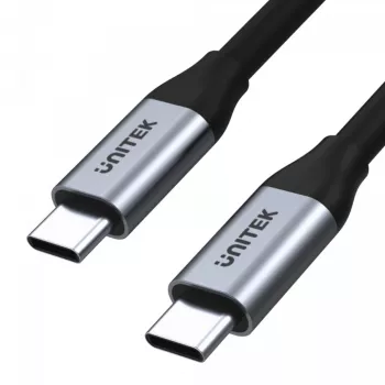 USB C į C duomenų ir įkrovimo laidas Unitek C14082ABK 1 m, USB 3.2 Gen 2 (10 Gbit/s), 100 W PD, juodas