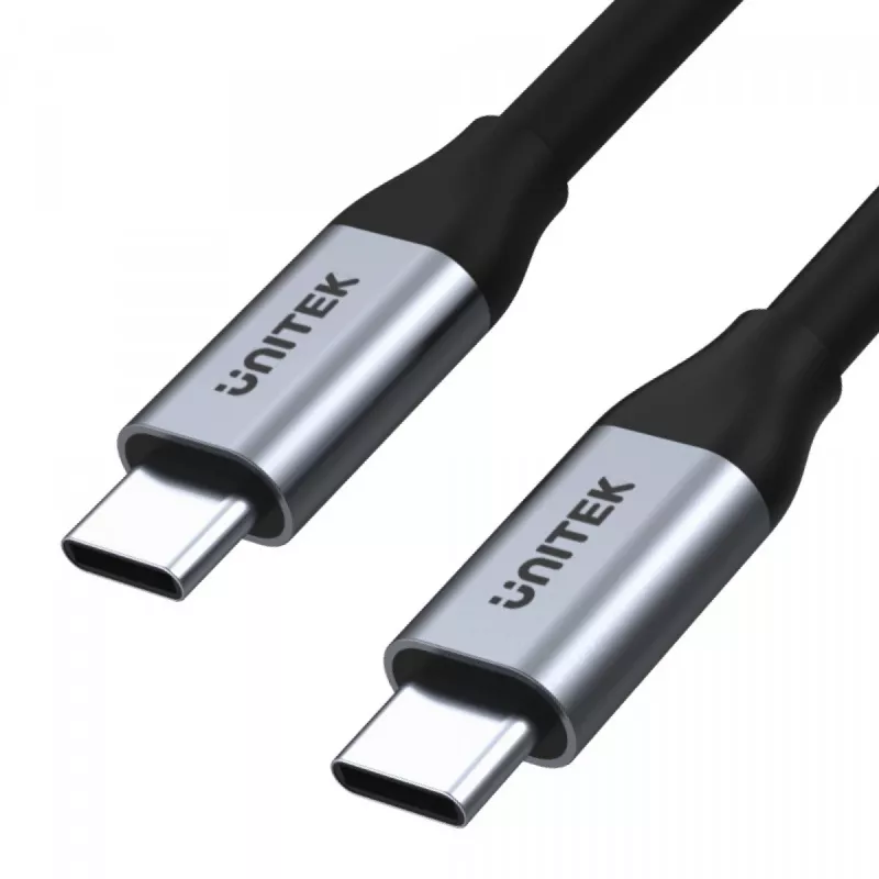 USB C į C duomenų ir įkrovimo laidas Unitek C14082ABK 1 m, USB 3.2 Gen 2 (10 Gbit/s), 100 W PD, juodas