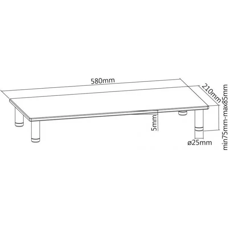 ROLINE - Stovas - LCD ekranui - Metalinis, Stiklas
