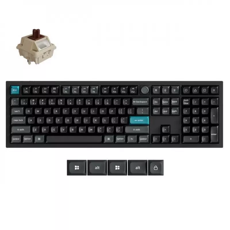 Mechaninė pilno dydžio klaviatūra Keychron Q6 Ultra 8K — USB, RF belaidė, Bluetooth, RGB LED, juoda