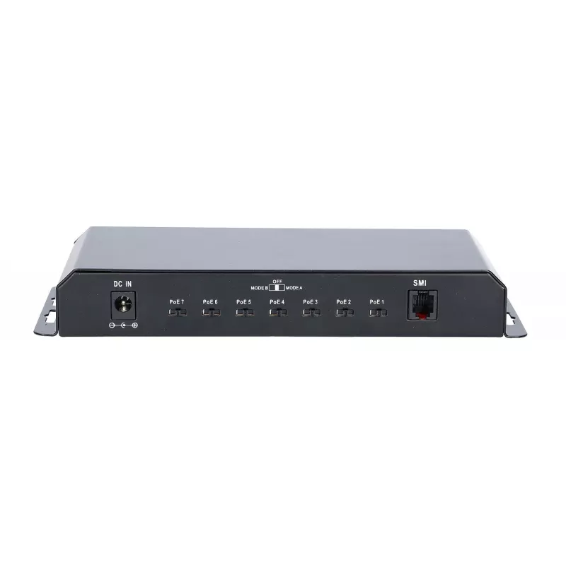 Extralink PoE komutatorius KRATOS 7x Gigabit PoE, 1x Uplink RJ45, maitinimo šaltinis 24V 2.5A, 60W