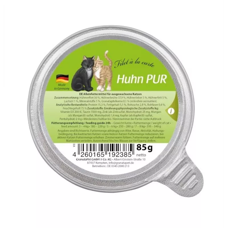 GRANATAPET Filet á la carte Vištiena - drėgnas kačių maistas - 85 g