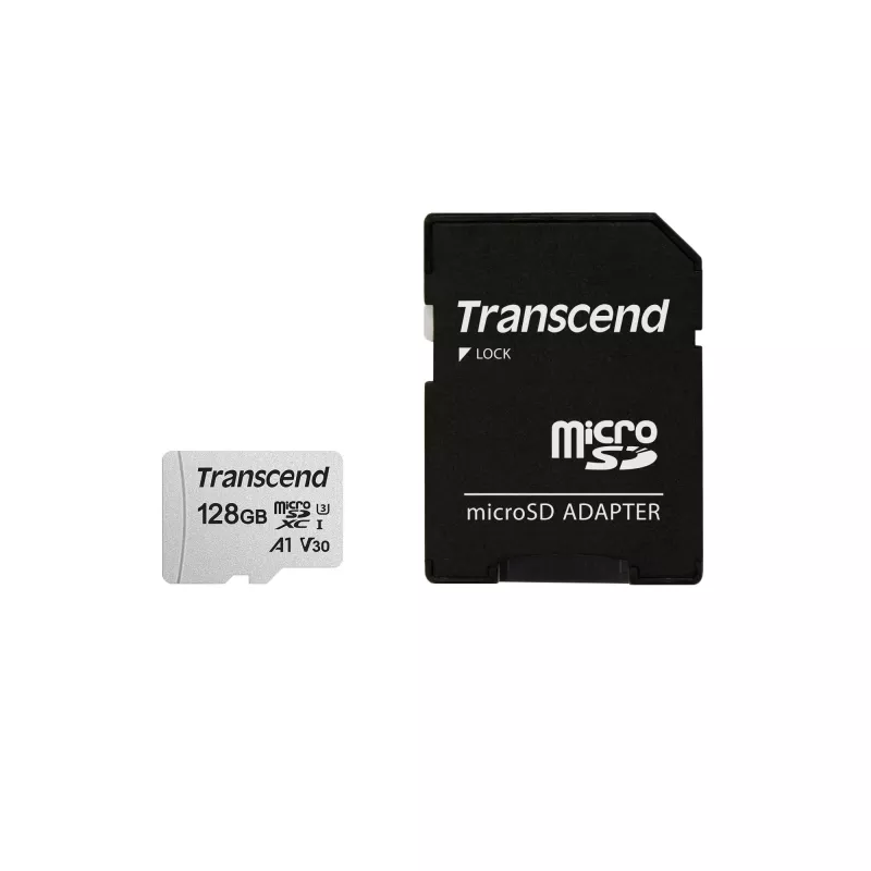 „Transcend“ 128 GB „MicroSDXC SD300S“ atminties kortelė su adapteriu