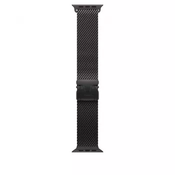 Apple 49 mm juodo titano „Milanese Loop“ vidutinio dydžio dirželis išmaniajam laikrodžiui, juodos spalvos