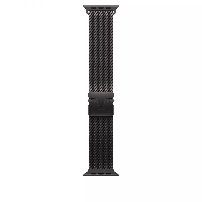 Apple 49 mm juodo titano „Milanese Loop“ vidutinio dydžio dirželis išmaniajam laikrodžiui, juodos spalvos