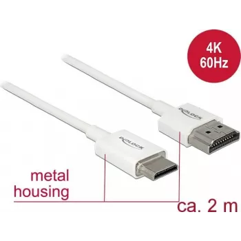 HDMI laidas DeLOCK 85144 2 m HDMI Type A Type C baltas