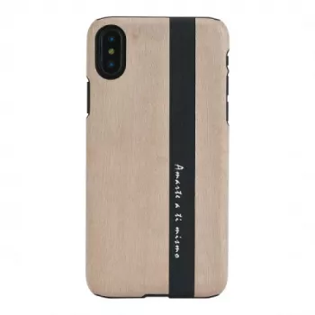 man and wood išmaniojo telefono dėklas iPhone X/XS – juoda oda