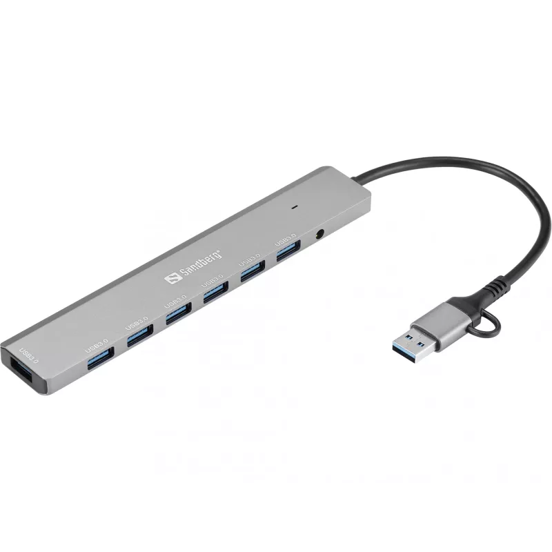 USB šakotuvas SANDBERG 136-66 — 7 USB 3.0 prievadai, maitinamas iš tinklo