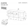 Komoda cama meble ALMERA 156×42×75 cm, riešutmedžio/kašmyro spalvos, 3 stalčiai, medžio drožlių plokštė