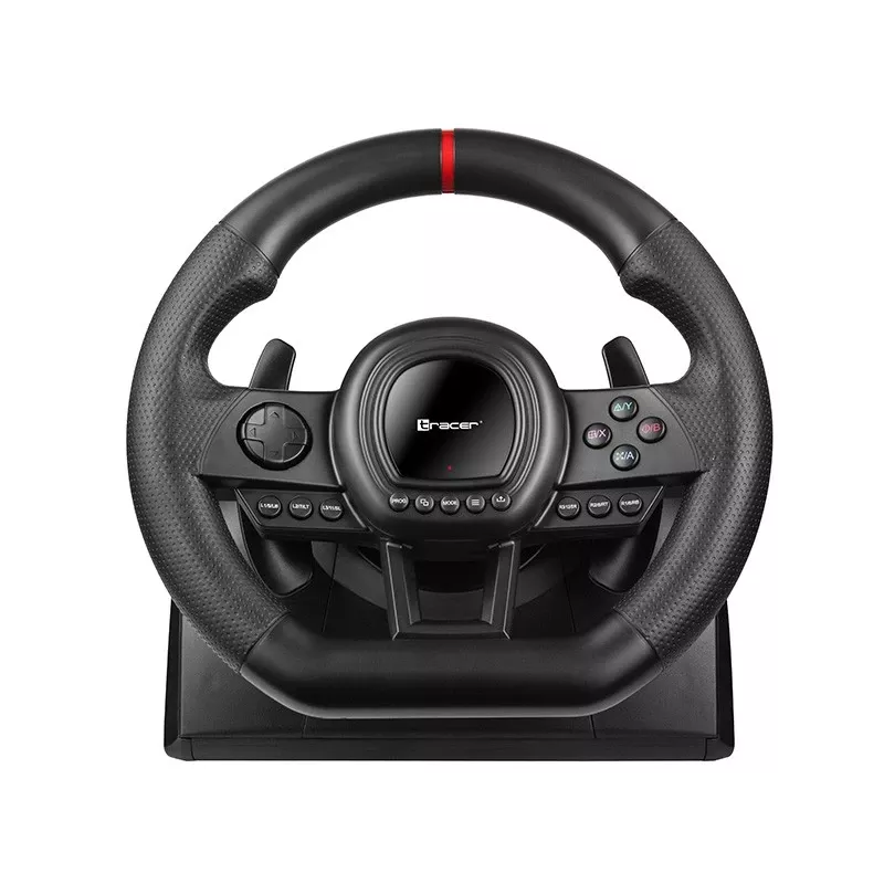 Mechaninė pavarų perjungimo svirtis TRACER TRAJOY47345 — laidinis „6-in-1“ simuliatorių lenktynininko valdiklis, 1,8 m laidas, juoda, ergonomiška neslystanti rankena, 270° pasukimas
