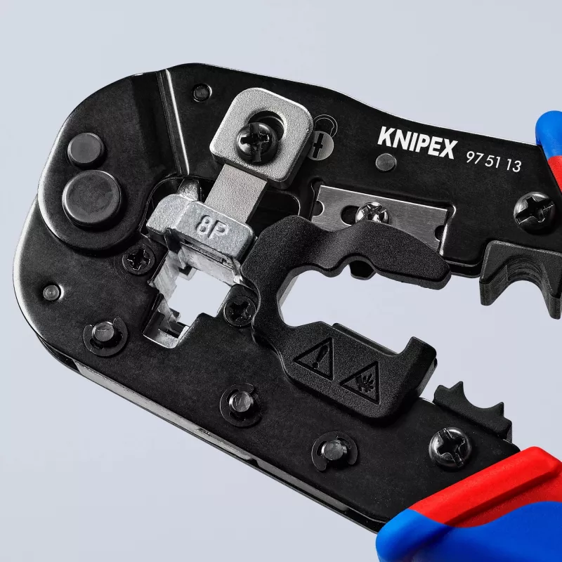 Knipex 97 51 13 kabelių užspaudiklis Užspaudimo įrankis Juoda, Mėlyna, Raudona