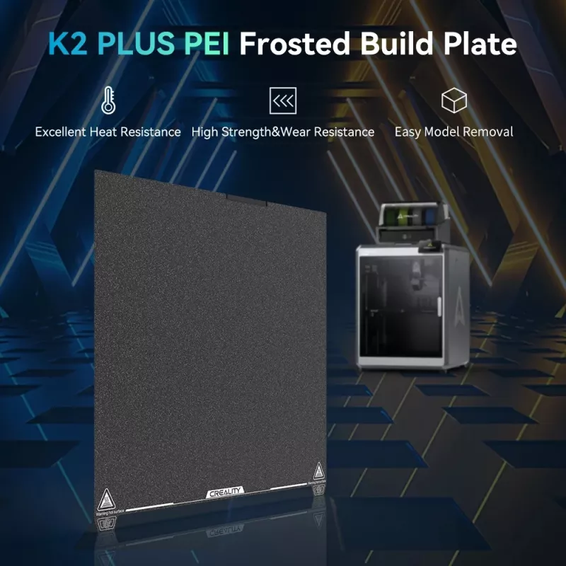 Build plate Creality K2 Plus PEI Frosted 400×400 mm — pakaitinė spausdinimo lovelė