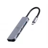 Dokų stotelė GEMBIRD A-CM-COMBO6-02 — laidinė USB 3.2 Gen 1 Type-C, HDMI, 1x USB-A, 2x USB 2.0, SD/MicroSD (≤128 GB), pilka