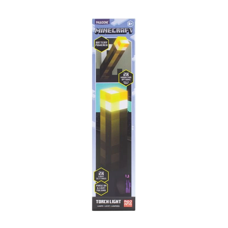 Stalinė lempa „Paladone Torch Light PP9202MCFV3“ su „Minecraft“ dizainu, maitinama baterijomis