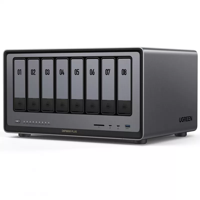 UGREEN NASync DXP8800 Plus 8 vietų NAS 0/8 SATA + 0/2 M.2 SSD, 2x 10GbE, 8 GB RAM