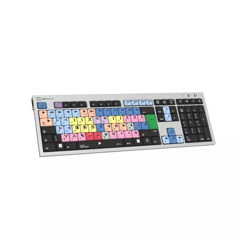 Logickeyboard LKB-MCOM4-AJPU-FR klaviatūra USB AZERTY prancūziška sidabrinė (LKB-MCOM4-AJPU-FR)