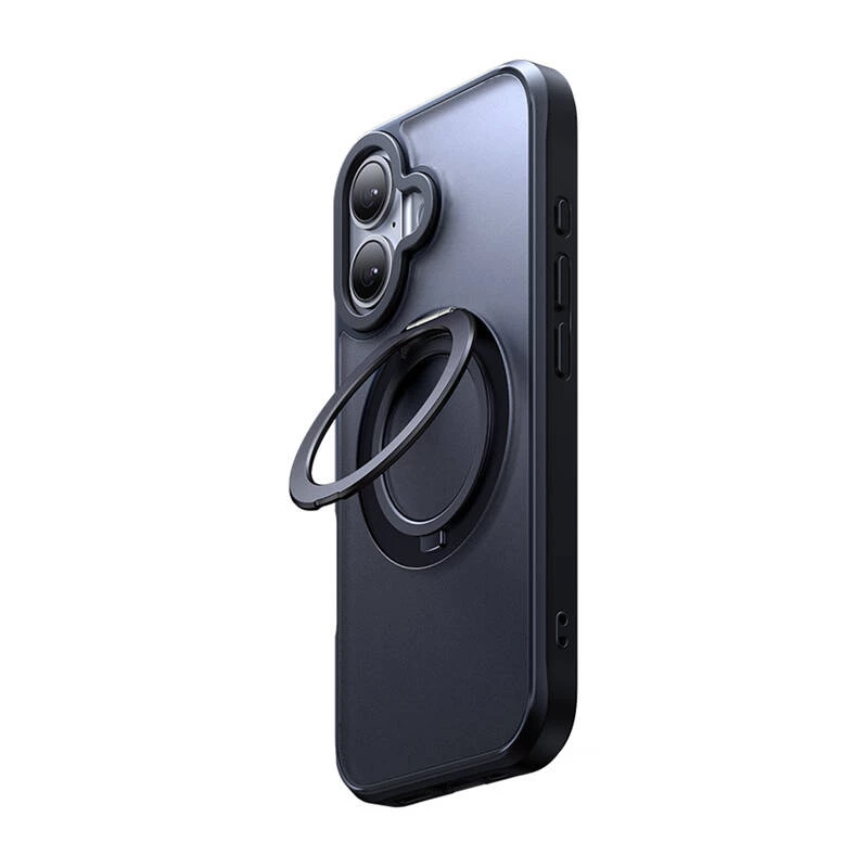 Apsauginis dėklas Mcdodo PC-4930 MagSafe „iPhone 16“ su integruotu stovu, juodas