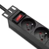 Qoltec aliumininis PDU 10'' stelui | 1U | 16A | 4xPRANCŪZIŠKI | 1,8 m