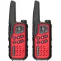 Nešiojamas racija Baofeng BF-T25E — 16 kanalų, 0,5 W, Li-Ion 1400 mAh, 2 vnt. rinkinys (raudona)
