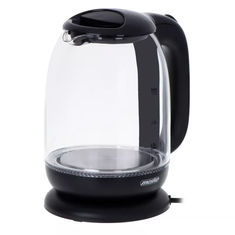 Mesko | Virdulys | MS 1302b | Elektrinis | 2200 W | 1,7 L | Stiklas | 360° besisukantis pagrindas | Juodas