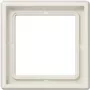 Sieninio jungiklio plokštė JUNG LS 981 W Ivory — varžtų nereikalaujanti duroplasto dangtelis, 81×81 mm