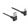 USB laidas DeLOCK EASY-USB 2.0 Type-A kištukas į Type-C patinas kampinis 0,2 m juodas