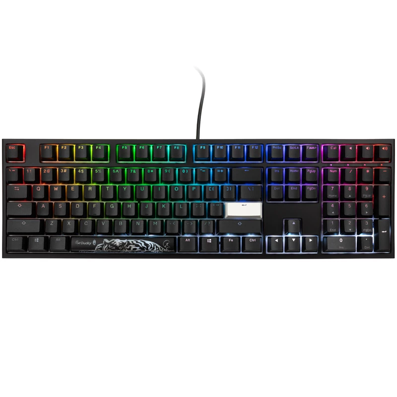 Ducky One 2 RGB klaviatūra, žaidimų, USB, QWERTY, juoda, mechaninė, laidinė