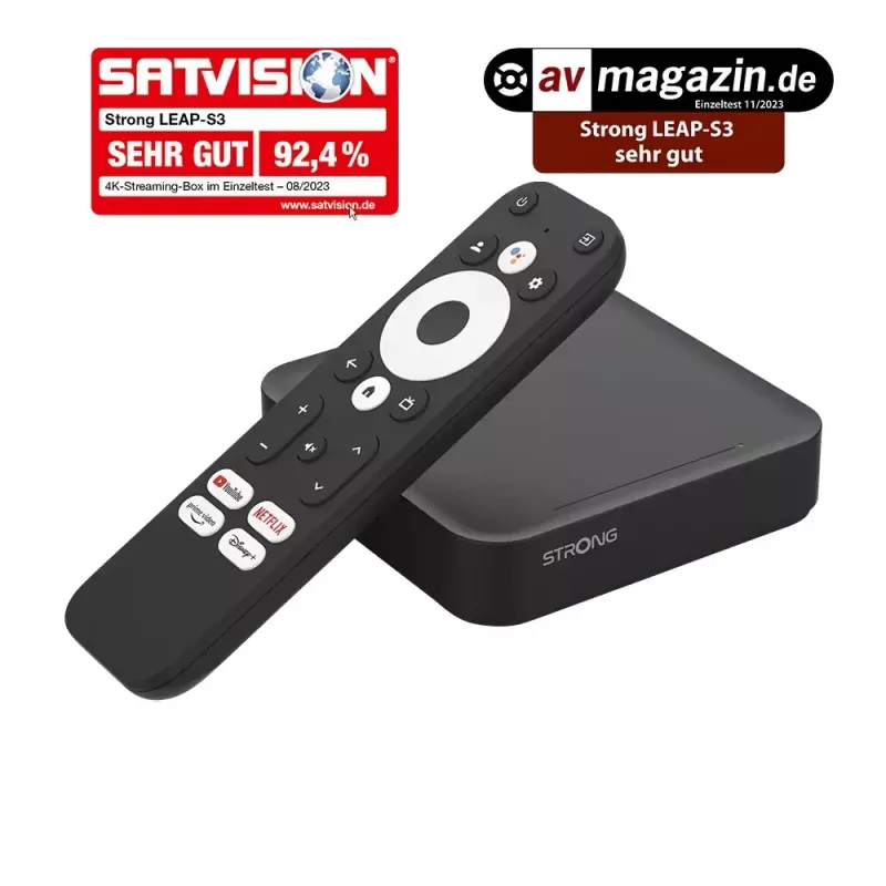 Strong LEAP-S3 Smart TV Box juoda 4K Ultra HD 16 GB Wi-Fi Ethernet LAN