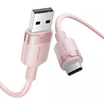 USB 2.0 A – USB-C laidas Vention CTNPH 2 m 3 A rožinis