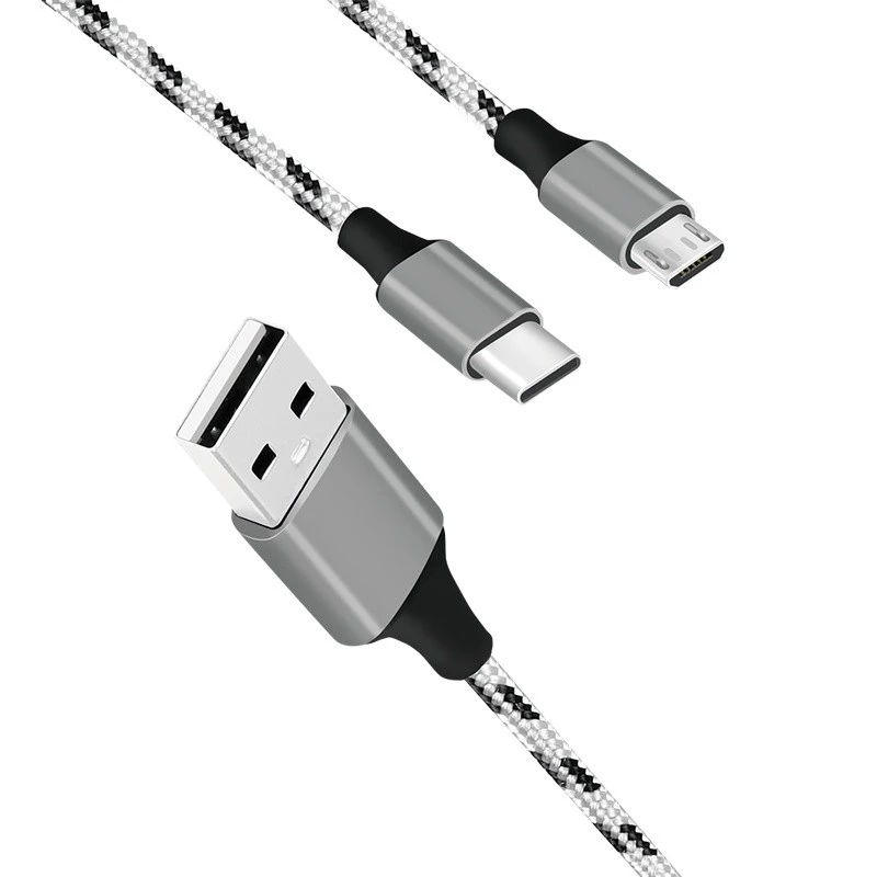 LogiLink CU0202 USB kabelis USB 2.0 1,2 m USB A USB C/Micro-USB A pilka