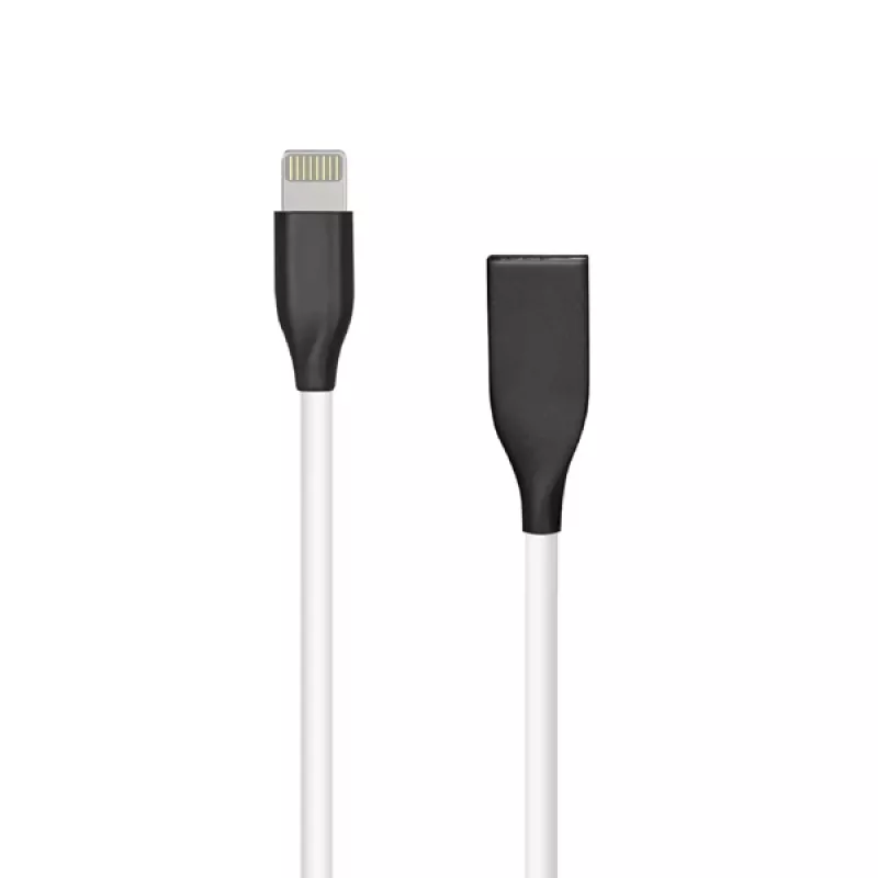 Silikono kabelis USB – Lightning, 2 m (baltas)