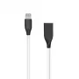 Silikono kabelis USB – Lightning, 2 m (baltas)