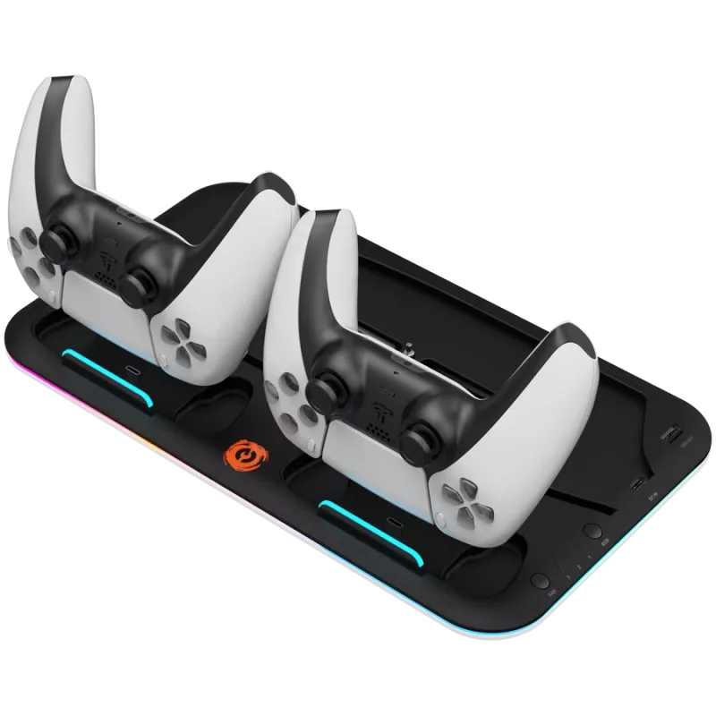 Aušinimo stovas CANYON CS-5 RGB PS5 su įkrovimo funkcija, modelis CND-CSPS5B