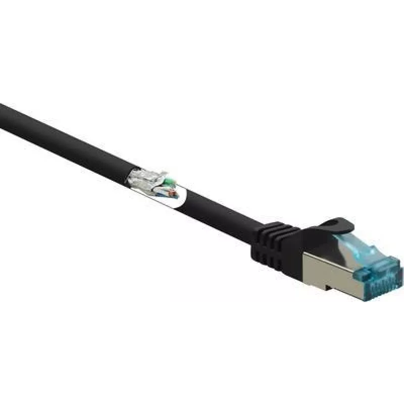 Renkforce RF-5047478 tinklo kabelis, juodas, 2 m, Cat6a S/FTP (S-STP) (RF-5047478)